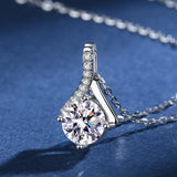 Sterling Silver Clavicle Chain with 1ct Moissanite Necklace