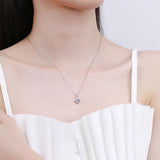 Sterling Silver Clavicle Chain with 1ct Moissanite Necklace