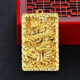 Dragon Pendant Necklace for Men 24k Plated Jewelry