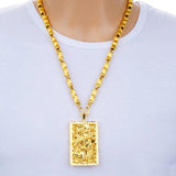 Dragon Pendant Necklace for Men 24k Plated Jewelry