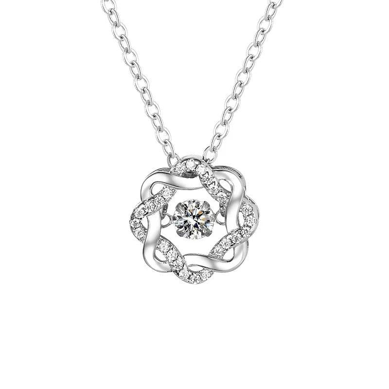 S925 Silver Moissanite Geometric Necklace 0.3CT D Moissanite Diamond