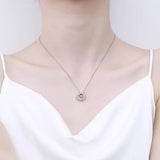 S925 Silver Moissanite Geometric Necklace 0.3CT D Moissanite Diamond