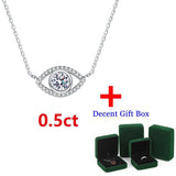 Sterling Silver Moissanite Necklace 0.5ct Evil Eye Pendant Necklace