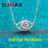 Sterling Silver Moissanite Necklace 0.5ct Evil Eye Pendant Necklace