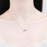Sterling Silver Moissanite Necklace 0.5ct Evil Eye Pendant Necklace