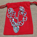 925 Silver Lock Necklace 14K Holiday Jewelry Gift