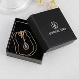 925 Silver Labradorite Stone Pendant Necklace Women Fine Jewelry