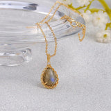 925 Silver Labradorite Stone Pendant Necklace Women Fine Jewelry