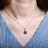 925 Silver Labradorite Stone Pendant Necklace Women Fine Jewelry