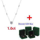 1.0ct VVS1 D Moissanite Necklace 925 Sterling Silver Chain Pendant