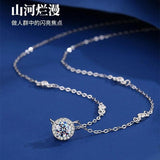 1.0ct VVS1 D Moissanite Necklace 925 Sterling Silver Chain Pendant