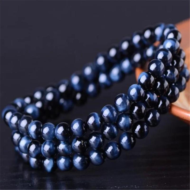 6mm Tiger's Eye Stone 108 Buddha Beads Bracelet Meditation Unisex Lucky Wrist