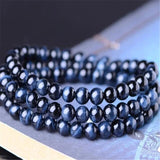 6mm Tiger's Eye Stone 108 Buddha Beads Bracelet Meditation Unisex Lucky Wrist