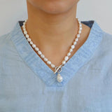 Baroque Pearl Pendant Necklace Vintage Jewelry for Women