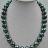 11-12mm South Sea Pearl Necklace 14k Yellow Gold Cuff Colorful Healing Gift