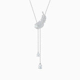 Element Feather Crystal Shape Necklace for Women