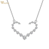Sapphire Heart Necklace - 18K Plated 925 Silver