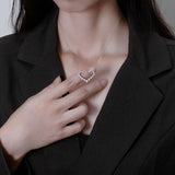Sapphire Heart Necklace - 18K Plated 925 Silver