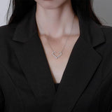 Sapphire Heart Necklace - 18K Plated 925 Silver
