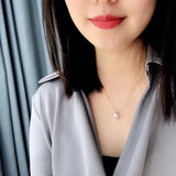 925 Silver Pearl Pendant Necklace Womens Clavicle Chain