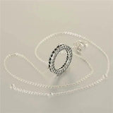 Hearts Pendant Necklace 925 Sterling Silver Chain Women Fine Jewelry