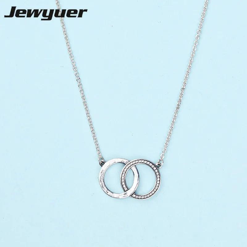 925 Sterling Silver Circle Pendant Necklace for Women