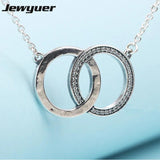 925 Sterling Silver Circle Pendant Necklace for Women