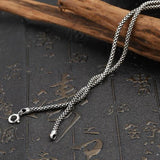 3mm S925 Silver Popcorn Chain Necklace Retro Style