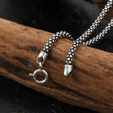 3mm S925 Silver Popcorn Chain Necklace Retro Style