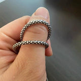 3mm S925 Silver Popcorn Chain Necklace Retro Style