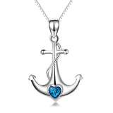 925 Silver Boat Anchor Pendant Necklace for Women