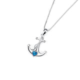 925 Silver Boat Anchor Pendant Necklace for Women