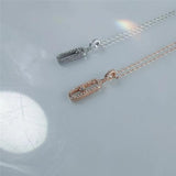 S925 Sterling Silver Pendant Necklace with Moving Diamonds