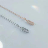 S925 Sterling Silver Pendant Necklace with Moving Diamonds