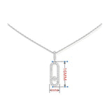 S925 Sterling Silver Pendant Necklace with Moving Diamonds