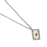 925 Silver Rectangle A Pendant Necklace Gothic Street Hip Hop Punk