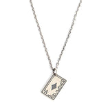 925 Silver Rectangle A Pendant Necklace Gothic Street Hip Hop Punk