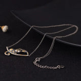 Vintage Silver Cat Pendant Necklace for Women