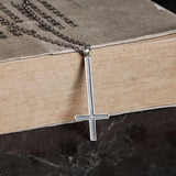 925 Sterling Silver Inverted Cross Pendant Necklace Gothic Style Pray Jewelry