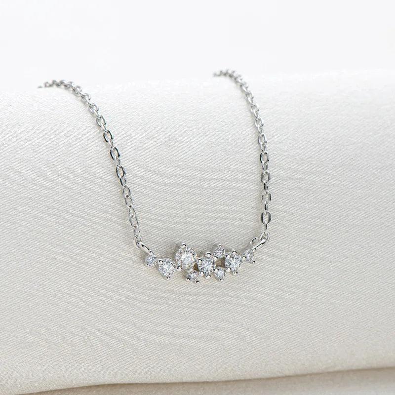 LAYA 925 Silver Moissanite Necklace D Pendant Women's Jewelry