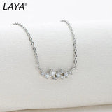 LAYA 925 Silver Moissanite Necklace D Pendant Women's Jewelry