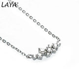 LAYA 925 Silver Moissanite Necklace D Pendant Women's Jewelry