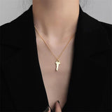 925 Silver Key Necklace Chocker Vintage Collier Bijoux Collares