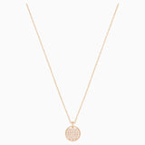 Ginger Pendant Round Shape Pave Sparkling Racket Rose Chain Necklace