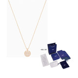 Ginger Pendant Round Shape Pave Sparkling Racket Rose Chain Necklace