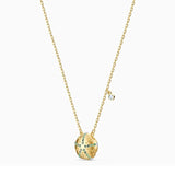 Glitter Sea Urchin Charm Classic Crystal Chain Necklace
