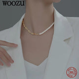Baroque Pearl Clavicle Chain Necklace - 925 Silver