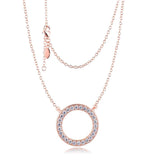 Sparkling CZ Necklace 925 Silver Chain Pendant for Women