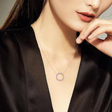 Sparkling CZ Necklace 925 Silver Chain Pendant for Women