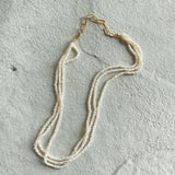 925 Sterling Silver Layered Freshwater Pearl Pendant Necklace